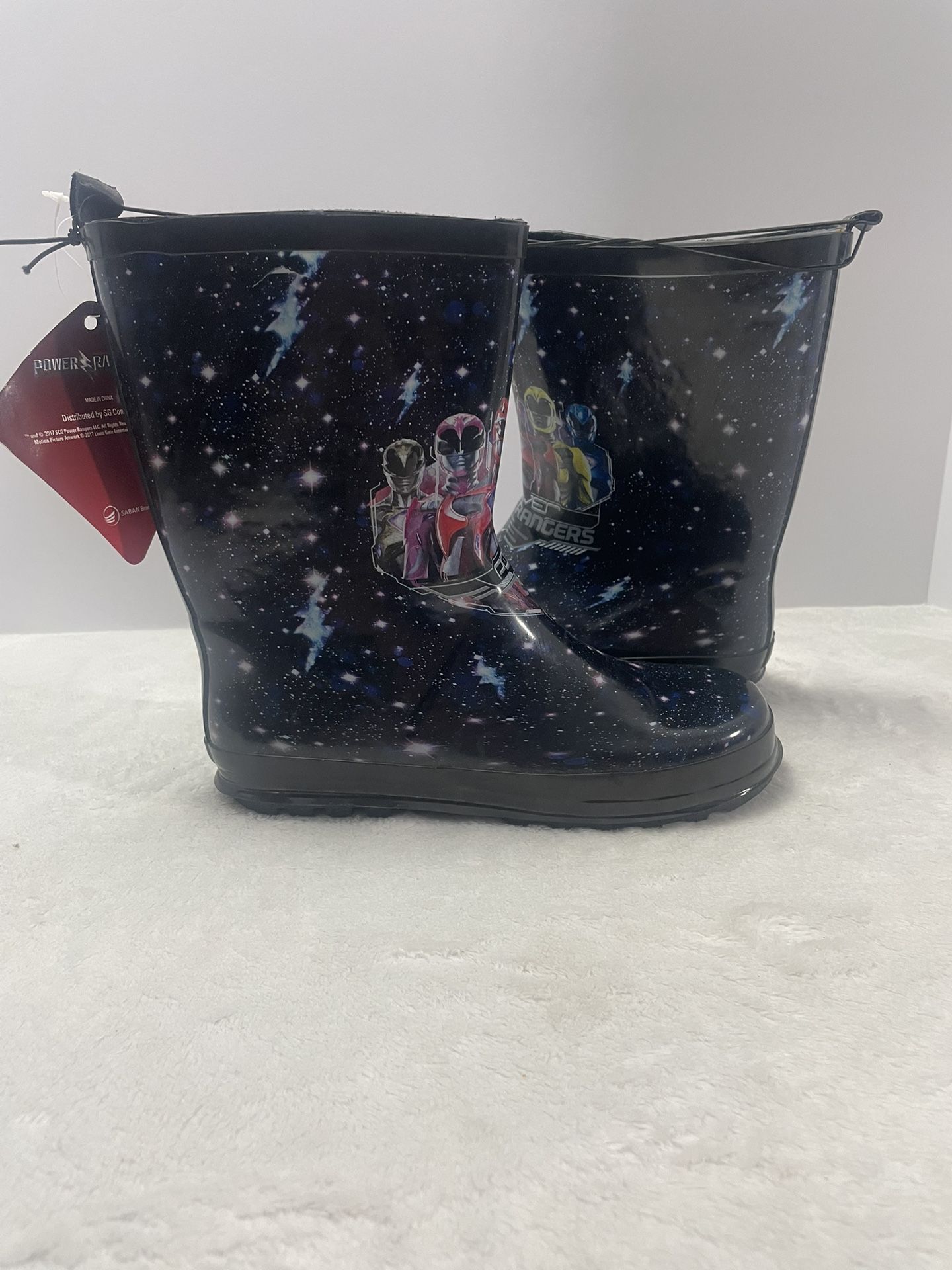 Kids Power Rangers Size 2/3 Rain Boots Dark Blue NWT