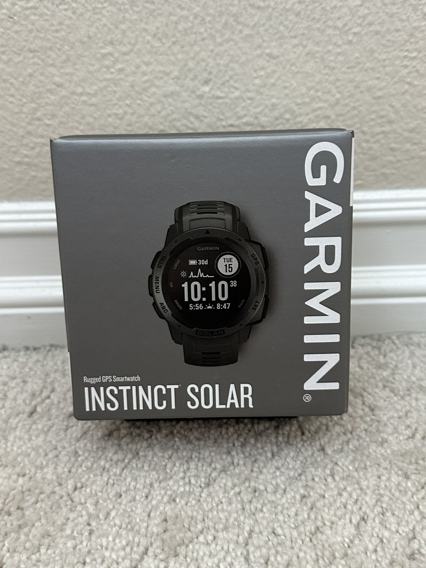 New Garmin 010-02293-10 Instinct Solar, Rugged Outdoor Smartwatch with Solar Charging