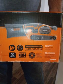 Ridgid R27401 3-inch x 18-inch heavy-duty corded belt sander.