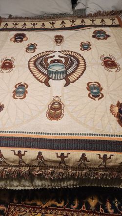 Egyptian Winged Scarab Beetle Tapestry