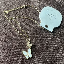 Double Butterfly Necklace 