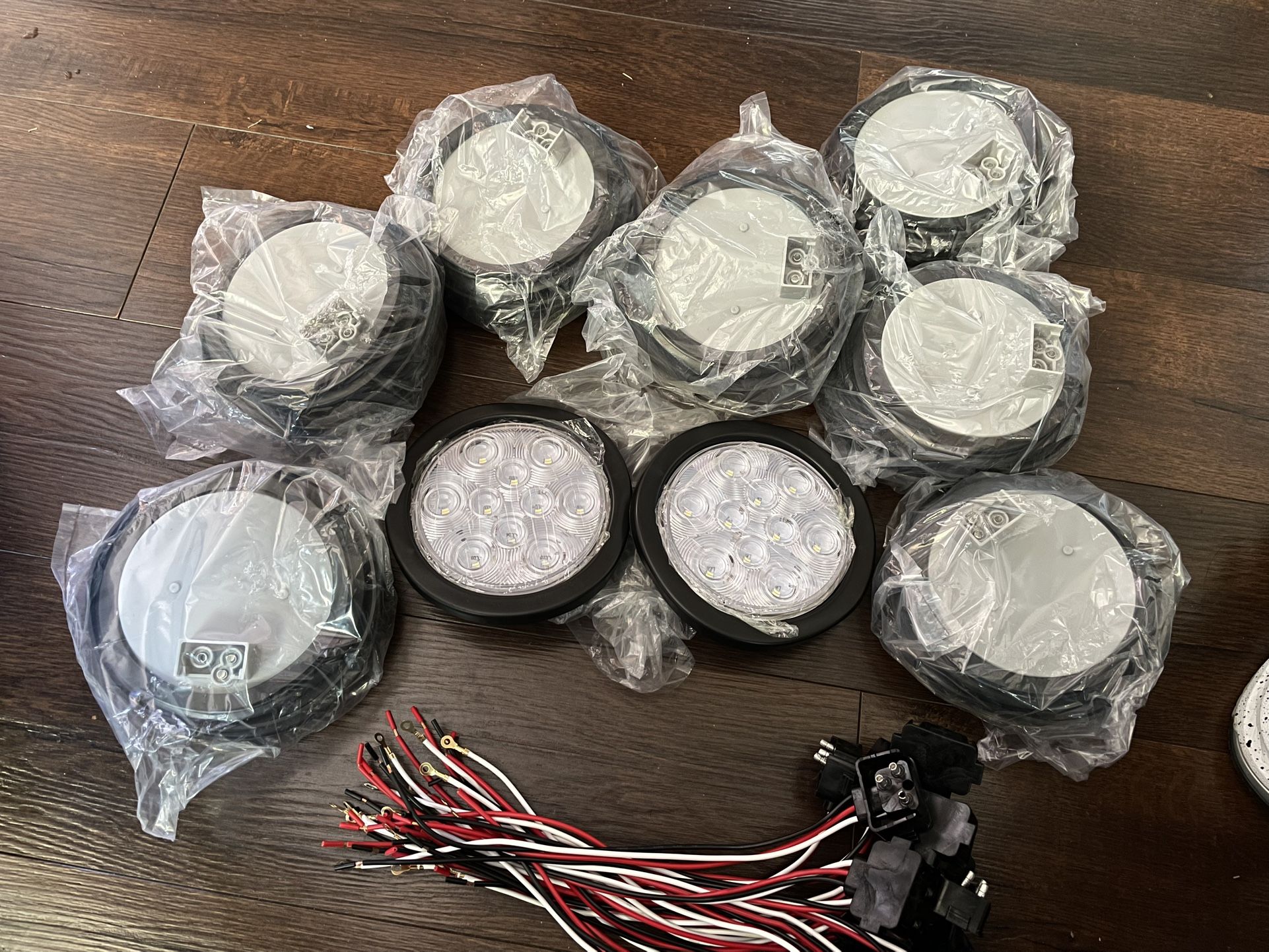16 pieces 4 inches round led trailer light white