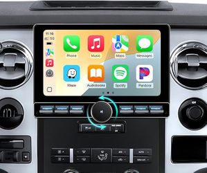 Car Stereo Radio 2009-2014 Ford F150 Wireless Apple CarPlay Android Auto, Bluetooth,  10” QLED Touch Screen Head Units, Wifi, Backup Camera