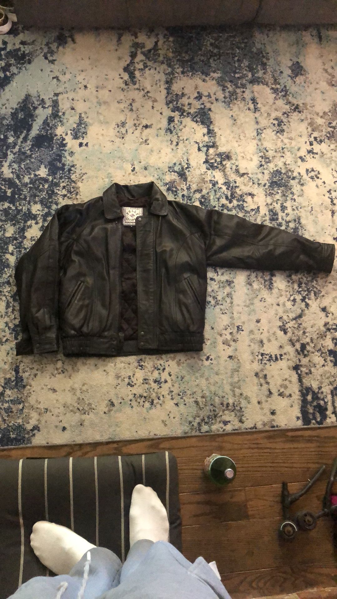 Pelle Uomo Vintage Black Leather Jacket Men’s Medium