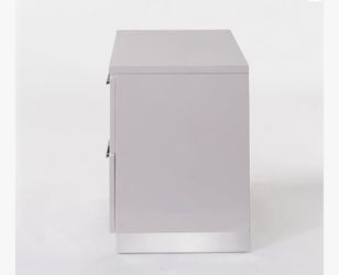 White & Chrome Leg nightstand