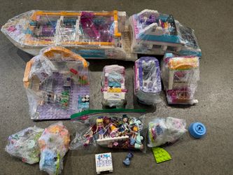LEGO Friends Huge Lot – Boat, Café, Cars, Mini Dolls & Accessories