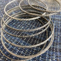 Set Of Nine Bangle Bracelets