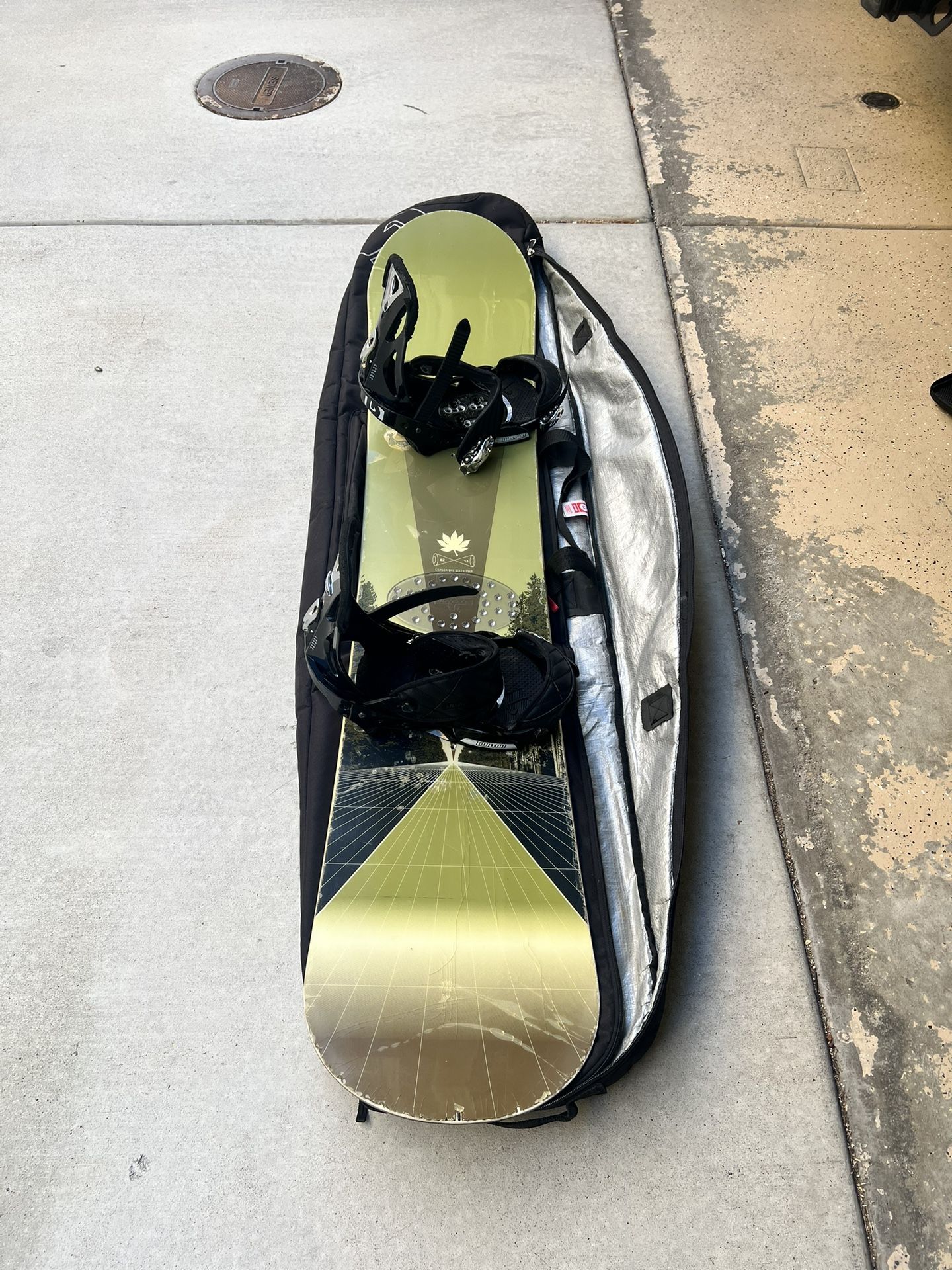 Burton Snowboard, Bindings, Board Bag And Extras