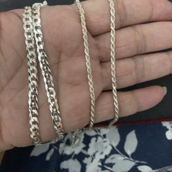 Real 925 Sterling Silver Chain Necklace 20 In $75 Each 