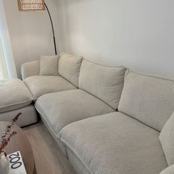Cream Bouclé Sectional Sofa