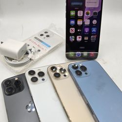 Clean Unlocked Apple IPhone 13 Pro Max 128gb with Case Chargers Warranty $380