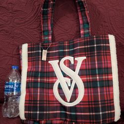 Victoria's Secret Flannel And Fur Tote Bag 