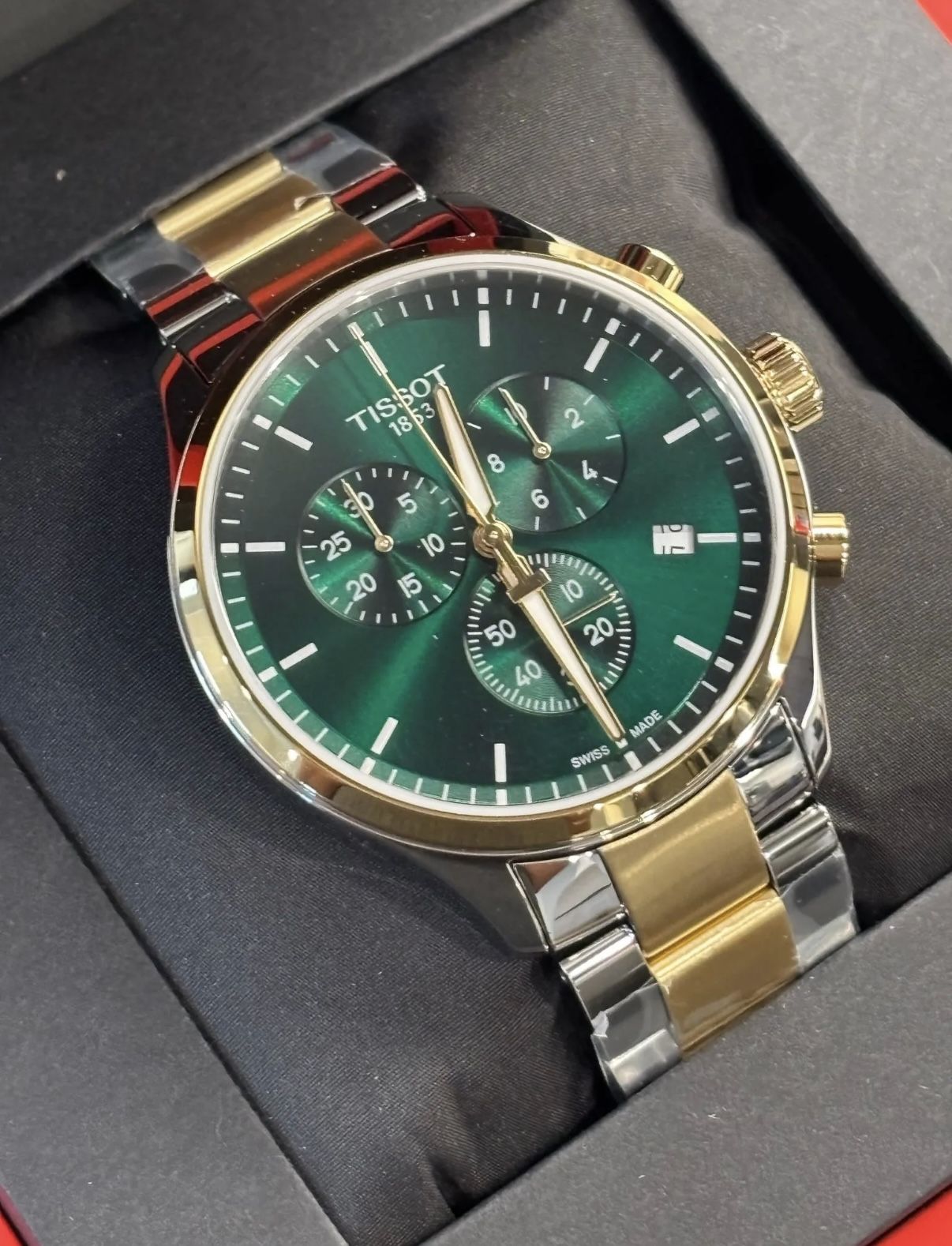 Tissot T-Sport Chronograph Green Dial 2-tone