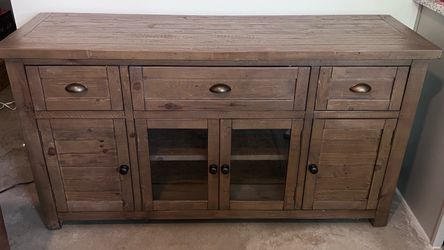 Rustic Sideboard / Buffet / TV Console – Solid Wood, Grey Wash
