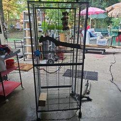 Large Tall Bird Cage With Brand New Toys
