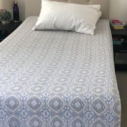Beige Twin Bed Frame 