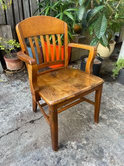 Vintage Early Mid Century Solid Maple Banker’s Desk Chair by Allen Chair Company