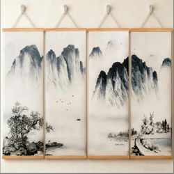 4 Pieces 39in X 12in Each Piece Wall Decor Decoration 