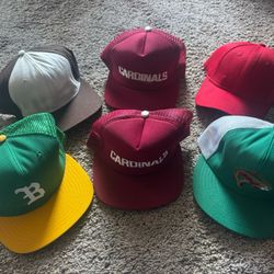 Lot of 6 Vintage Trucker & Baseball Caps – Cardinals, Retro Styles