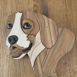 Wooden Dog Head Wall Art