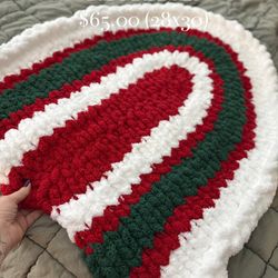 Handmade Chunky Knit Christmas Baby blanket