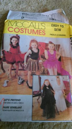 Halloween costume pattern size 2-8