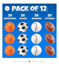 12Pack Assorted Sport Ball Decor