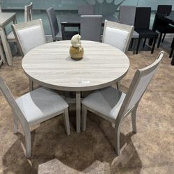5PC Gray Dining Table Set