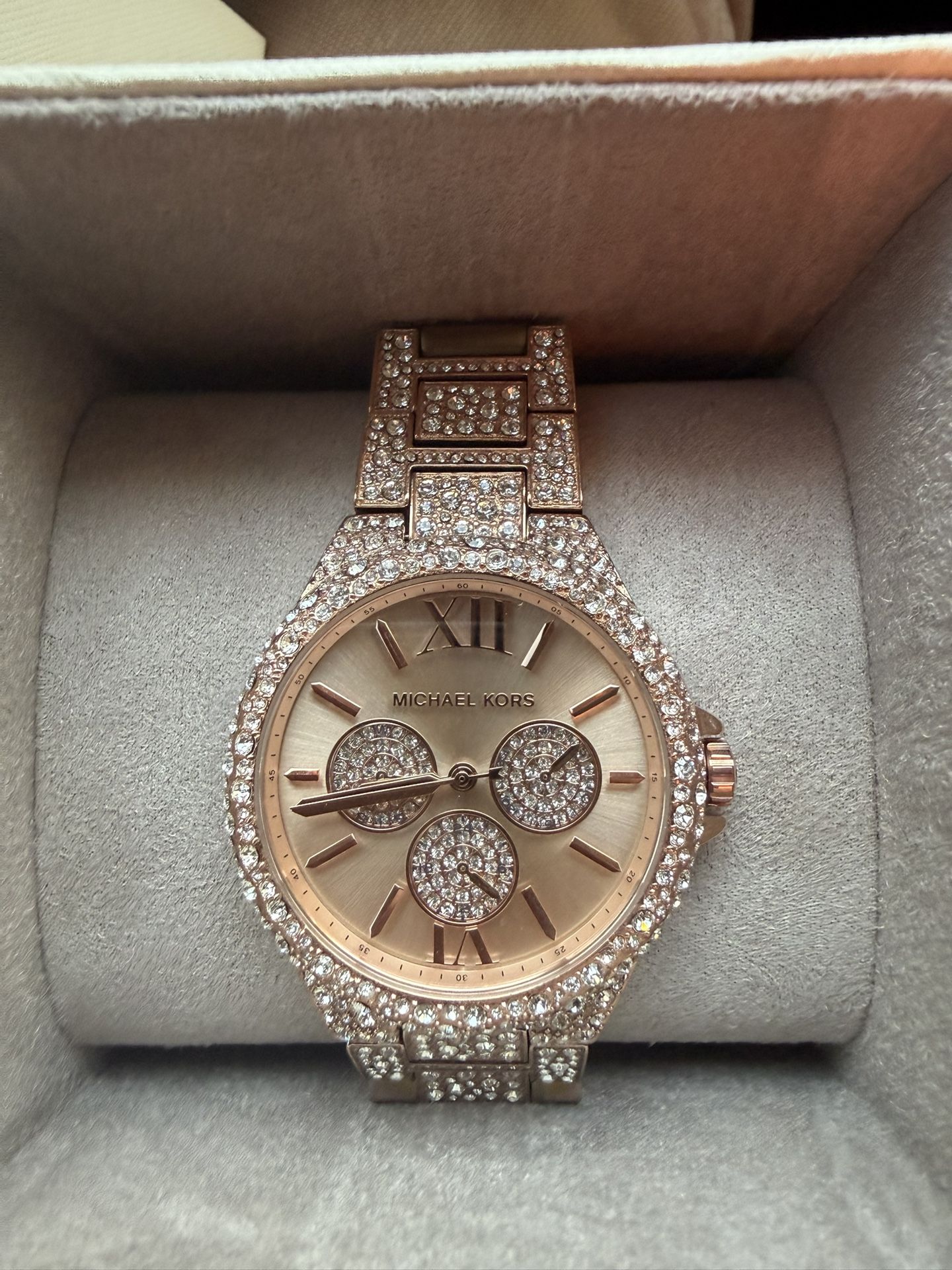 Michael Kors Oversized Camille Pave Rose Gold Watch Mk6961