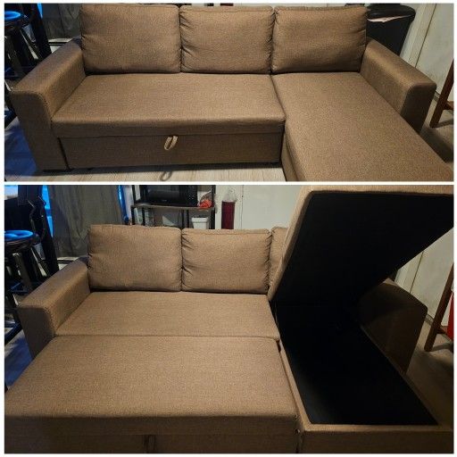 Brown Sectional Sofa Bed (IN BURIEN)