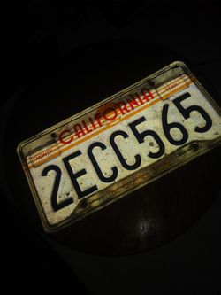 Old license plate for man cave