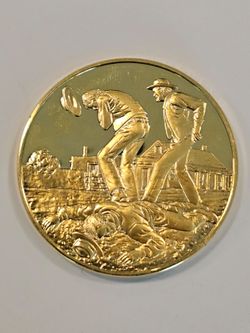 Lincoln County War New Mexico 24K Gold Plated Solid Sterling 1977 Medal