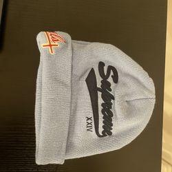 New Era X Supreme Light Blue Beanie 