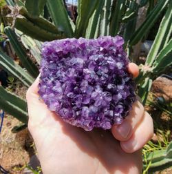 Bright Purple Amethyst Crystals On Matrix - Decor Minerals