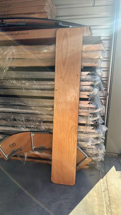 Bar Top Table Long 8ft Wood, Metal  $15 Each Half Moon Wood $5 Each