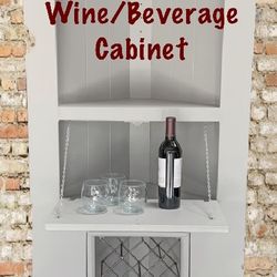  Solid Wood Corner Beverage Cabinet 