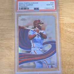 2024 Chrome Bryce Harper Strokes PSA 10 