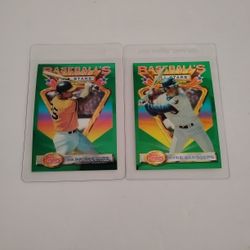 2 Topps Finest Baseball All-Star Cards - Ryan Sandberg / Mark McGuire 