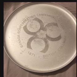 Vintage British Columbia Canada Confederation Centennial 13" Platter 100 Years