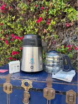 Megahome Water Distiller – Stainless Steel w/ Glass Carafe & Charcoal Filters