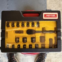 Stanley Black Chrome Laser Engraved Socket Set
