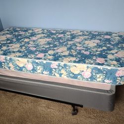 Twin Bed Frame, Box Springs, Mattress