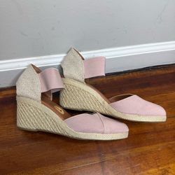 Tommy Bahama Blush Pink Espadrille Wedge Sandals