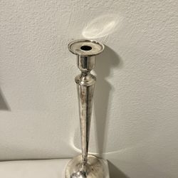 silver-plated candlestick, height 19 inches