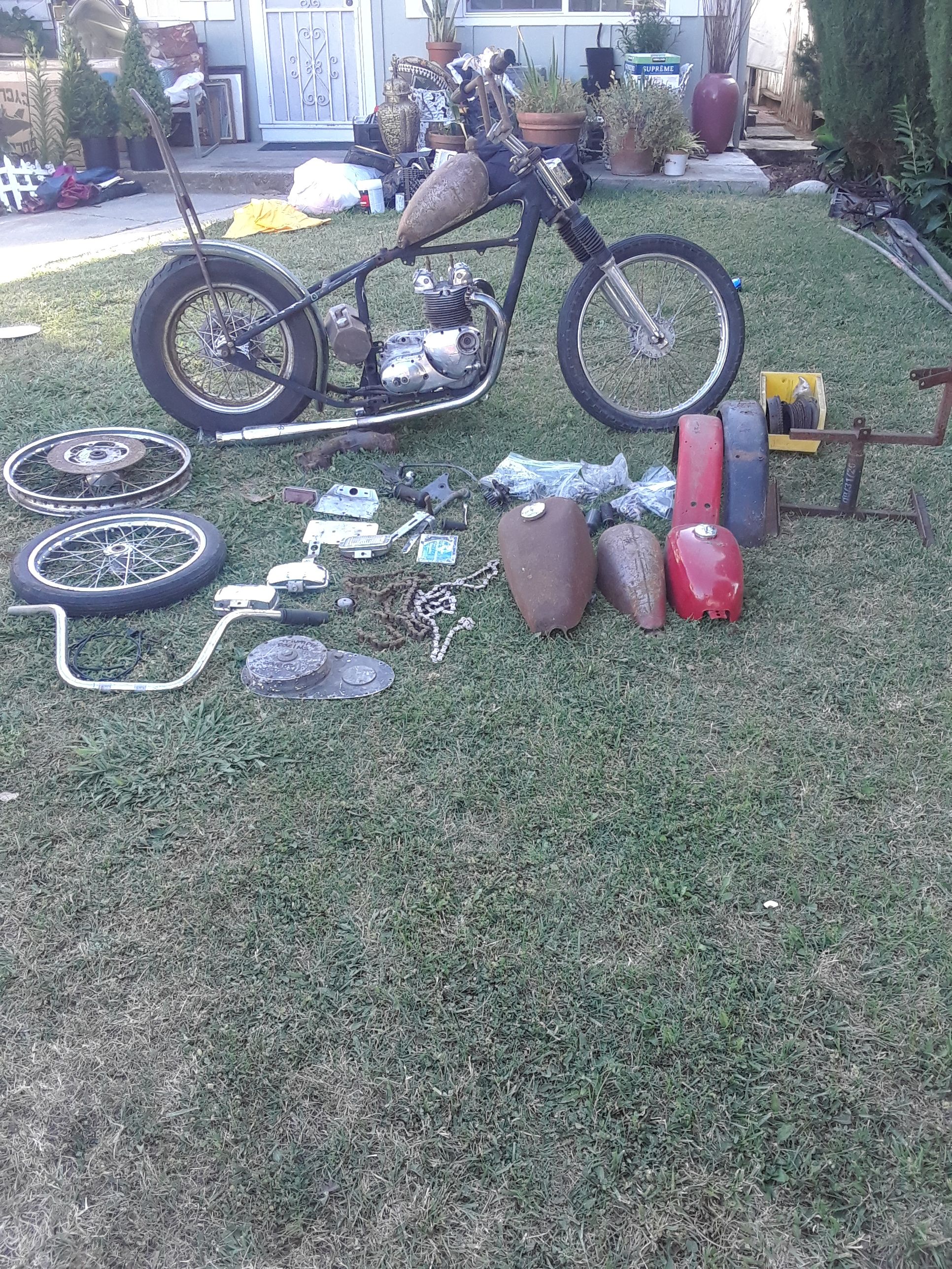 1970 triumph trophy t100 unit 500 basket case project bobber chopper