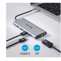 Laptop USB C Docking Station Dual Monitor 14 in 1 Triple Display USB C Hub for M