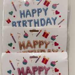 Happy Birthday Letter Balloons – 4 Colors – $5 per Set 