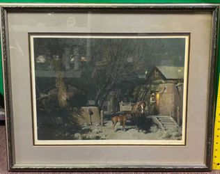 Melvin Warren Night in Chimayo Signed Western Art Print COA