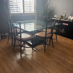 Glass Table With 6 Chairs