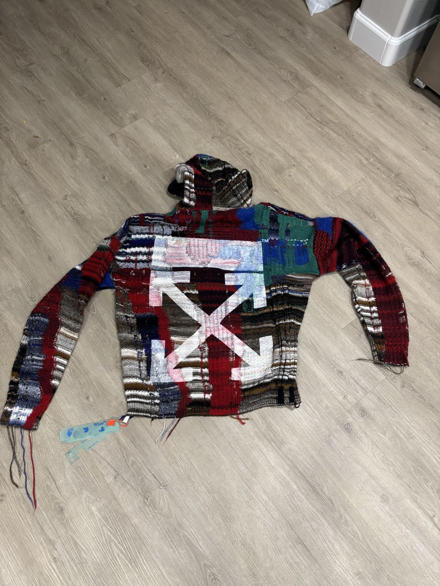 Off-White Arrow Tab Chaos Knit Hoodie